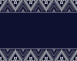 Best Geometric ethnic texture embroidery design on dark Blue background used in skirt,wallpaper,clothing,Batik,fabric, white triangle shapes Vector, illustration templates vector