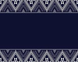 Best Geometric ethnic texture embroidery design on dark Blue background used in skirt,wallpaper,clothing,Batik,fabric, white triangle shapes Vector, illustration templates vector