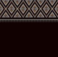 Geometric ethnic texture embroidery design with Dark Blue background design, skirt,carpet,wallpaper,clothing,wrapping,Batik,fabric,sheet, triangle shapes Vector, illustration style vector