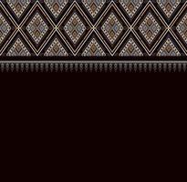 Geometric ethnic texture embroidery design with Dark Blue background design, skirt,carpet,wallpaper,clothing,wrapping,Batik,fabric,sheet, triangle shapes Vector, illustration style vector