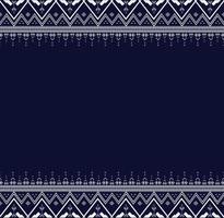 bordado de textura étnica geométrica transparente con diseño de fondo azul oscuro para papel pintado y falda, alfombra, papel pintado, ropa, envoltura, batik, tela, vector de hoja, ilustración