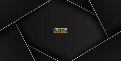 Abstract. geometric shape black and gold background. light and shadow. Vector. vector