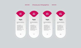 Five Infographic design with icons. five options or five steps. process diagram, flow chart, info graph, Infographics for business concept, presentations banner, workflow layout vector