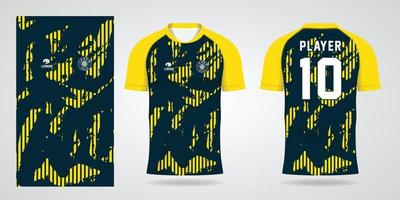 plantilla de diseño deportivo de camiseta amarilla vector