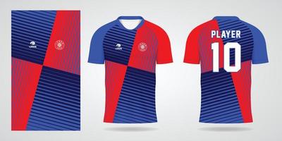 plantilla de diseño de deporte de jersey rojo azul vector