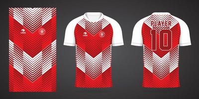 red white jersey sport design template vector