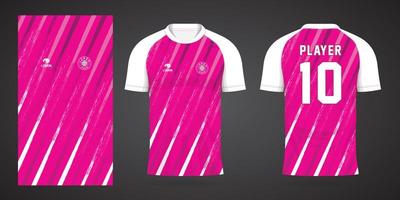 plantilla de diseño de deporte de camiseta de fútbol rosa vector