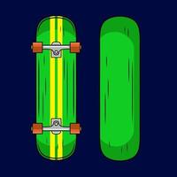Skateboard Style Vector Line Neon Art Potrait Logo Colorful Design with Dark Background.