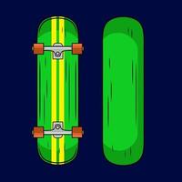 Skateboard Style Vector Line Neon Art Potrait Logo Colorful Design with Dark Background.