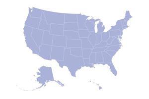 silueta de mapa de estados unidos sobre fondo blanco vector