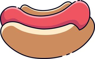 Hotdog. Vector isolated flat illustration fast food for poster, menus, brochure, web and icon fastfood.