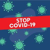 detener el signo y símbolo covid-19, concepto de ilustración vectorial coronavirus covid 19. virus wuhan de china. vector