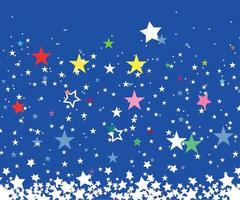 Colored stars on blue background, seamless horizontal stock vector illustration clip art for web header or cover