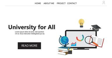 Web template. Education For All Web Template Banner With Copy Space vector