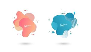 Two colorful abstract gradient Template design, dynamical curved shapes gradient abstract elements templates, vector, illustration vector