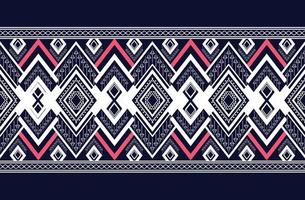 Seamless pattern Geometric ethnic texture embroidery with Dark Blue background design used in wallpaper,skirt,carpet,wallpaper,clothing,wrapping,Batik,fabric,sheet used in Vector, illustration vector