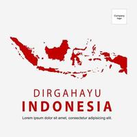 saludo de dirgahayu indonesia con fondo blanco vector