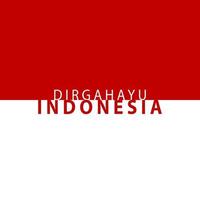 Text Dirgahayu Indonesia  greeting with red and white background vector