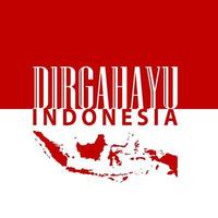 saludo simple de dirgahayu indonesia con fondo rojo y blanco vector