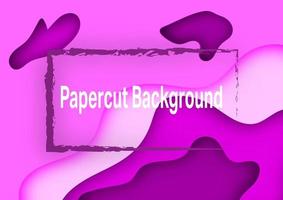 Hello summer papercut purple colorful abstract background backdrop frame template wave pattern vector illustration