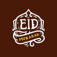 eid mubarak islamic festival lettering vector