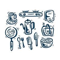 illustration kitchen tools icon vector