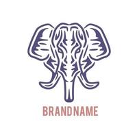 illustration simple elephant logo vintage vector