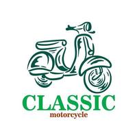 illustration classic motorcycle logo vector