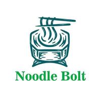 noodle bolt illustration logo vector