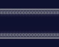 mejor diseño de bordado de textura étnica geométrica sobre fondo azul oscuro usado en falda, papel pintado, ropa, batik, tela, formas triangulares blancas vectoriales, plantillas de ilustración