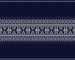 Best Geometric ethnic texture embroidery design on dark Blue background used in skirt,wallpaper,clothing,Batik,fabric, white triangle shapes Vector, illustration templates vector