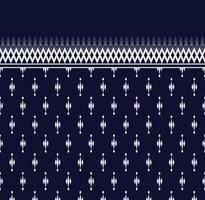 Black and white Geometric ethnic texture embroidery design with Dark Blue background design, skirt,carpet,wallpaper,clothing,wrapping,Batik,fabric,sheet white, triangle shapes Vector, illustration vector