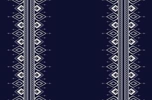 textura étnica geométrica y bordado de patrón con diseño de fondo azul oscuro para fashio, papel pintado, falda, alfombra, papel pintado, ropa, envoltura, batik, tela, hoja, vector, estilo de ilustración vector