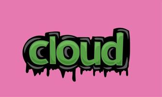 CLOUD writing vector design on white background