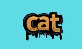 CAT writing vector design on blue background