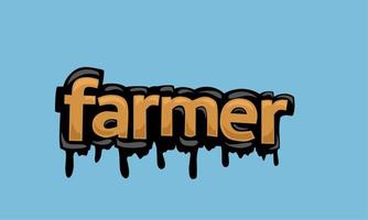 FARMER writing vector design on blue background