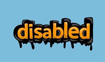 DISABLED writing vector design on blue background