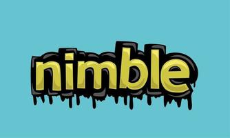 NIMBLE writing vector design on blue background