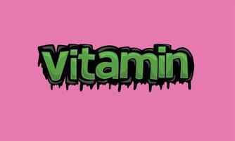 VITAMIN writing vector design on pink background