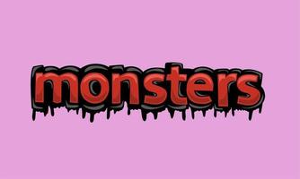 MONSTERS writing vector design on white background