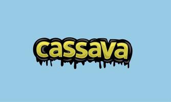 CASSAVA writing vector design on blue background