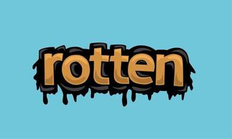 ROTTEN writing vector design on blue background