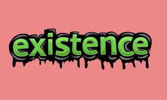 EXISTENCE  writing vector design on pink background
