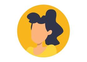 diseño de ilustración de cara de niña de pelo ondulado vector