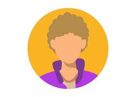 curly haired boy face illustration design vector