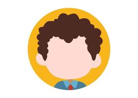 curly haired boy face illustration design vector