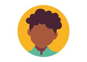 curly haired boy face illustration design vector