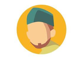 Muslim male face illustration design vector