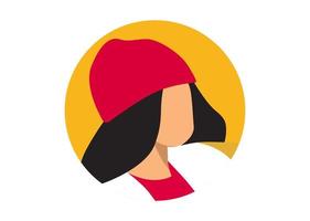 female face illustration design with beanie vector