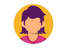 diseño de ilustración de cara de niña de pelo ondulado vector